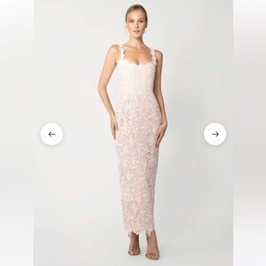 Sau Lee Coraline Nude Pink Lace Dress